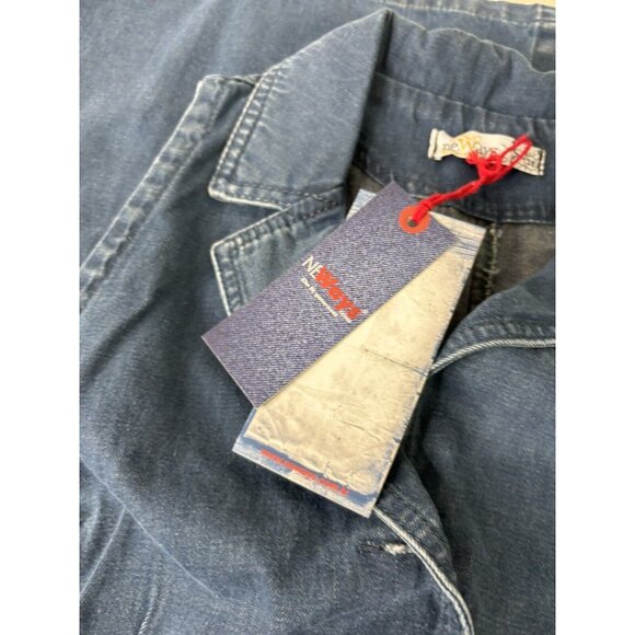 VTG Neways Sz 38 (8) Maxi Button Comfy Dark Denim Dress Sleeveless Collared NWT - Picture 8 of 10